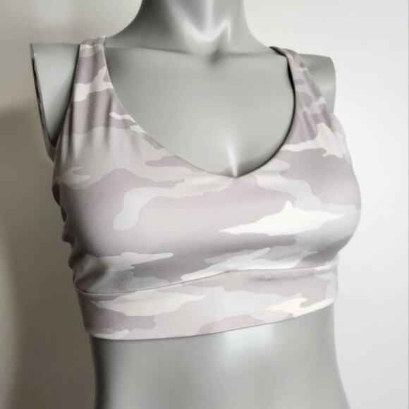 Athleta Solace Printed White Camo Sports Bra Size M - Picture 2 of 14